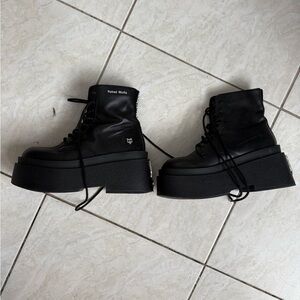 Naked Wolfe Black Platform Sneakers